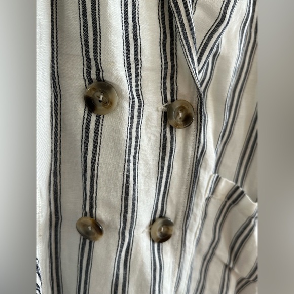 NWT Anthropologie Pilcro Striped Linen Blazer Jacket Size L Oversized Dolman - Picture 5 of 7